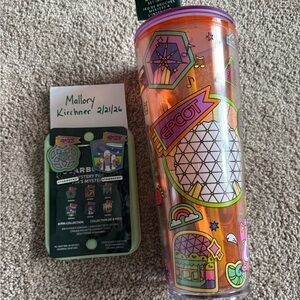 Starbucks Disney Epcot Tumbler with Pins